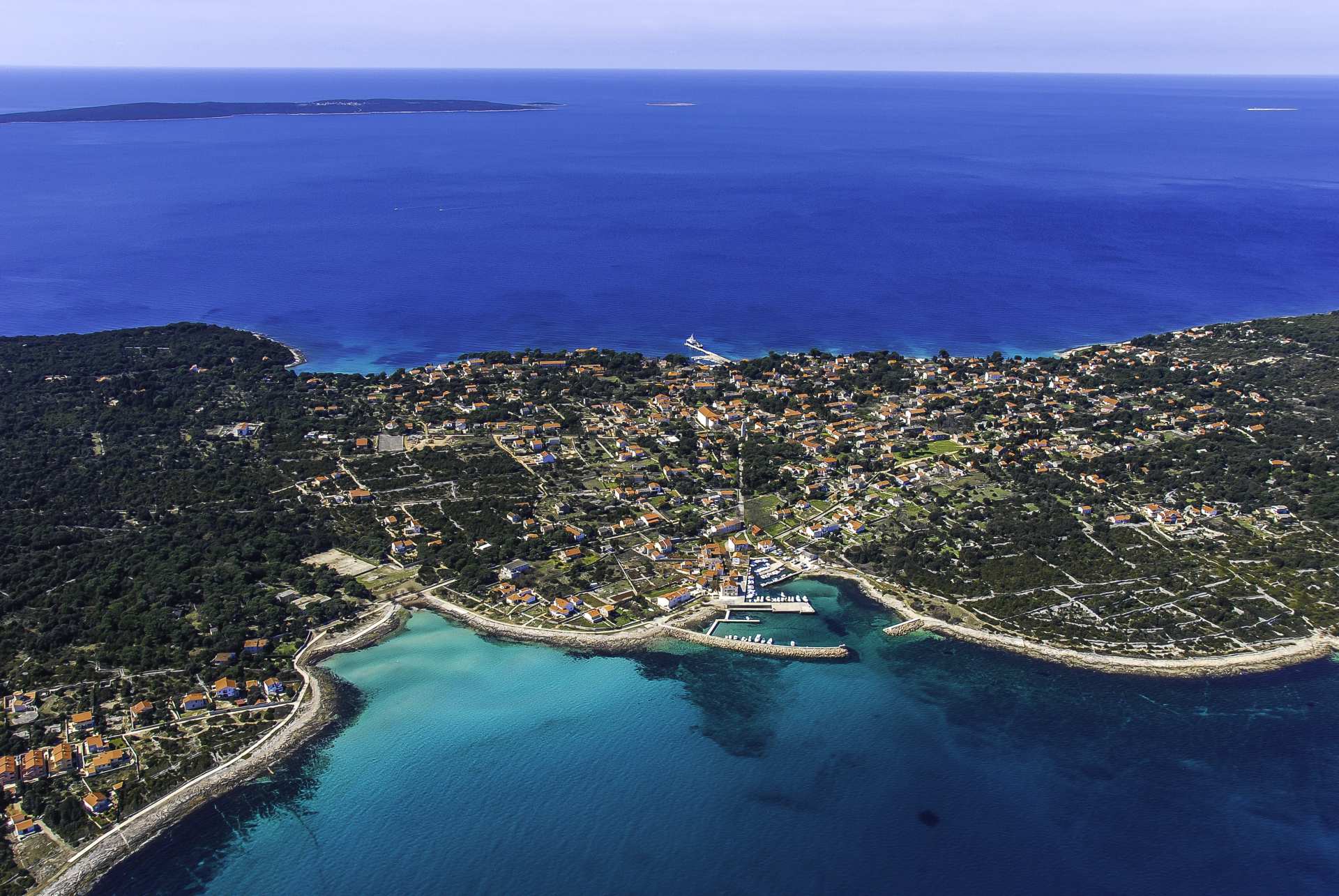 Aerial view of Silba island